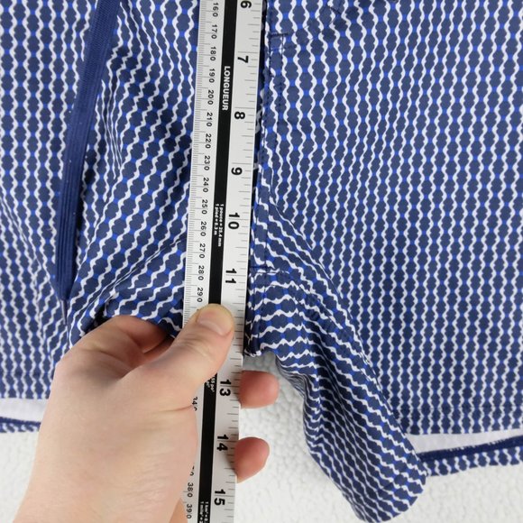 Prana Swim Trunks Mens Extra Large Blue White Geometric Unlined Swim Beach - Picture 7 of 9